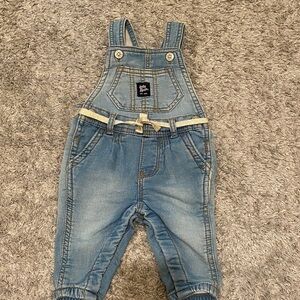 OshKosh B'gosh Blue Denim Overalls with Cream Belt